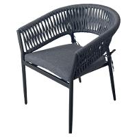 Kit 2 Cadeiras Ravello Caraíva Fratini Encosto Corda Náutica Assento Acquablock Base Alumínio Grafit - 7