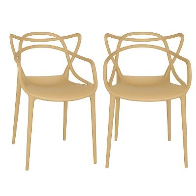 Kit 2 Cadeiras Escritório Confortável Resistente Cor:nude