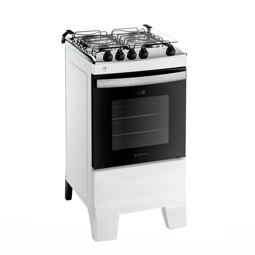 Fogão 4 Bocas Atlas Agile Up Com Mesa Inox E Acendimento Automatico Branco Bivolt - 2
