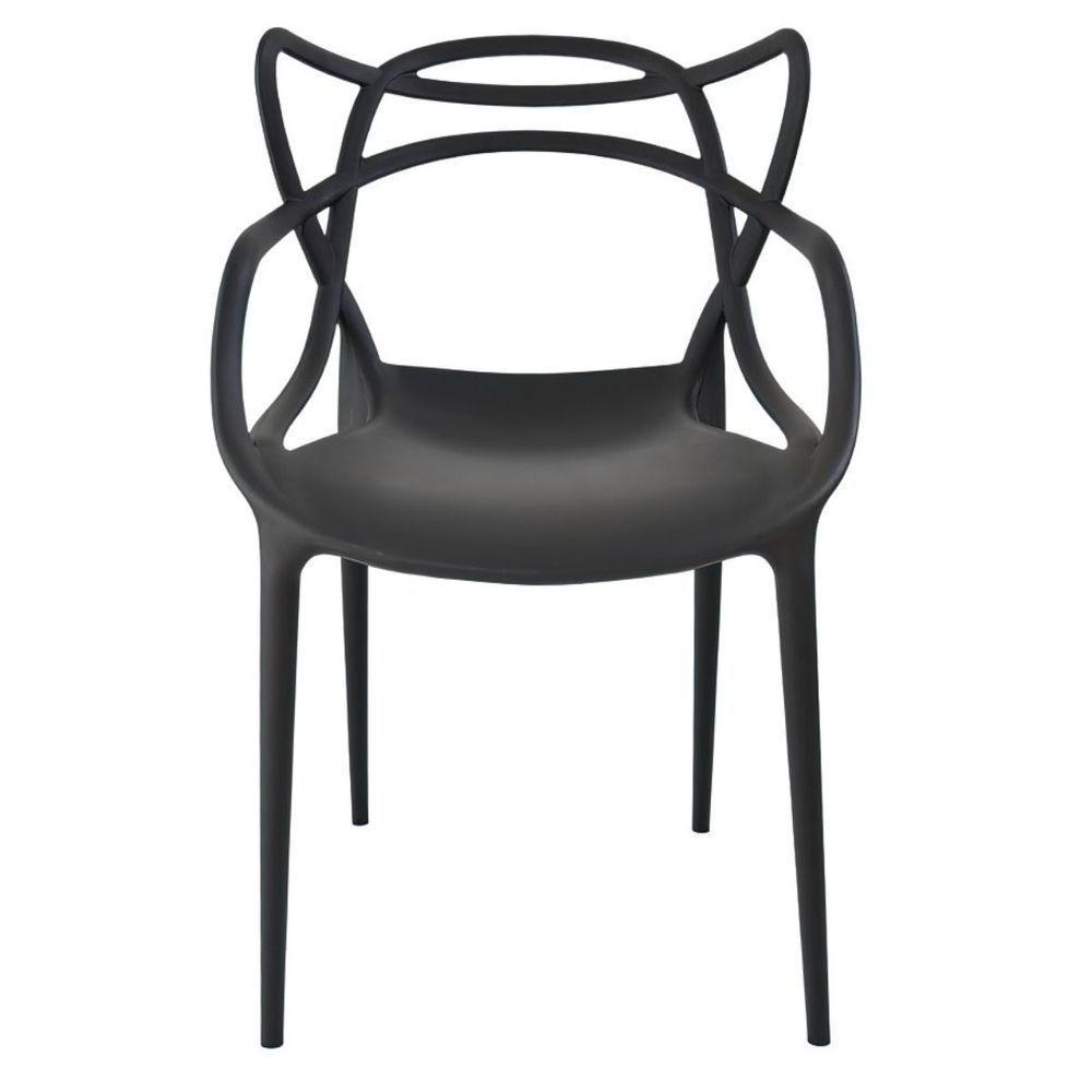 Kit 2 Cadeiras Sala De Estar Moderna Cor:preto - 9