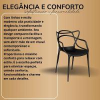 Kit 2 Cadeiras Sala De Estar Moderna Cor:preto - 5