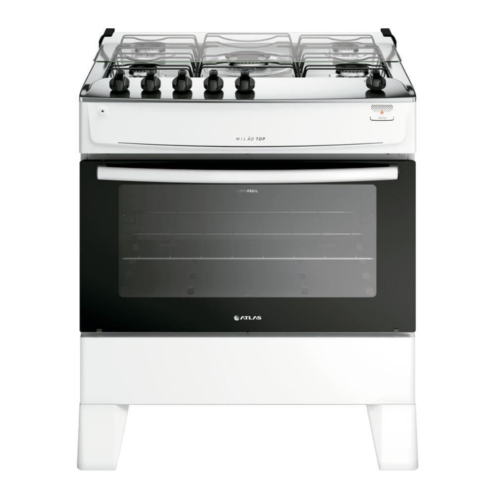 Fogão 5 Bocas Atlas Automático Milão Top Branco Bivolt - 1