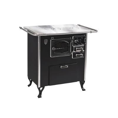 Fogão A Lenha C/forninho Esq Preto Fornos Pinhal Alumínio N2