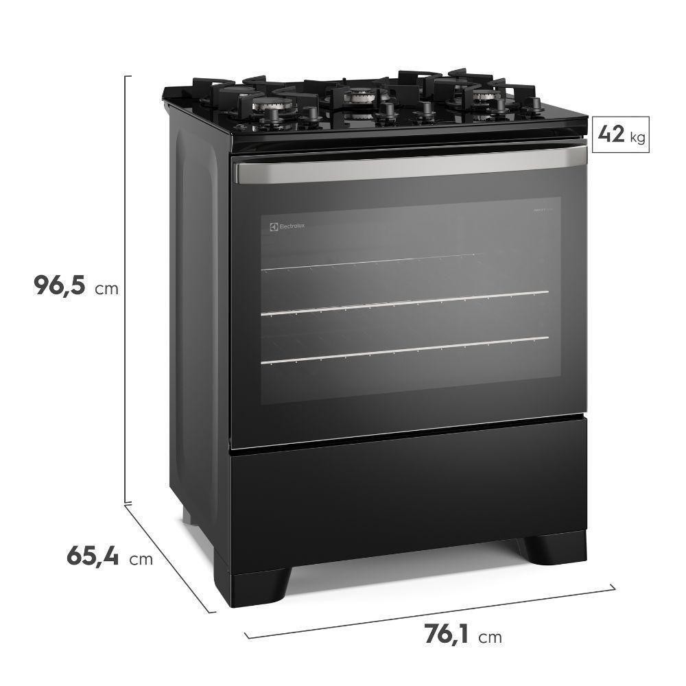 Fogão 5 Bocas Electrolux Automático Mesa De Vidro FE5GB Preto - 5