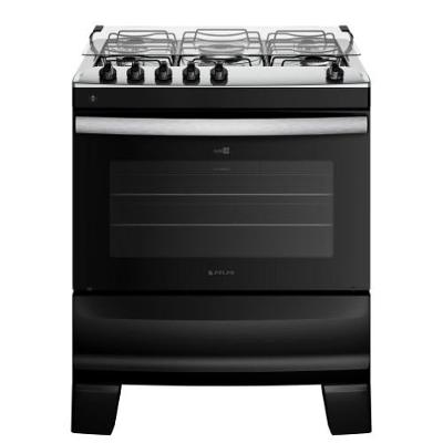 Fogão 5 Bocas Atlas Automático Agile Up Glass Preto Bivolt