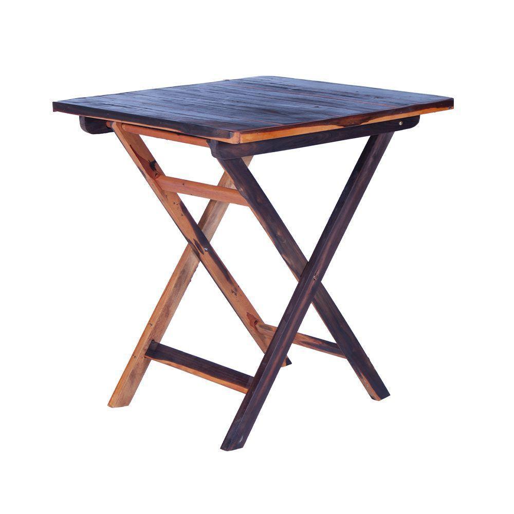 Conjunto Mesa Dobrável Com 2 Cadeiras 100% Madeira De Lei Ypê Cerejeira - 6