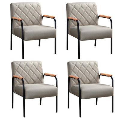 Kit 4 Cadeiras Ludmilla Modernas Decorativa Confortáveis - Linho Bege 140