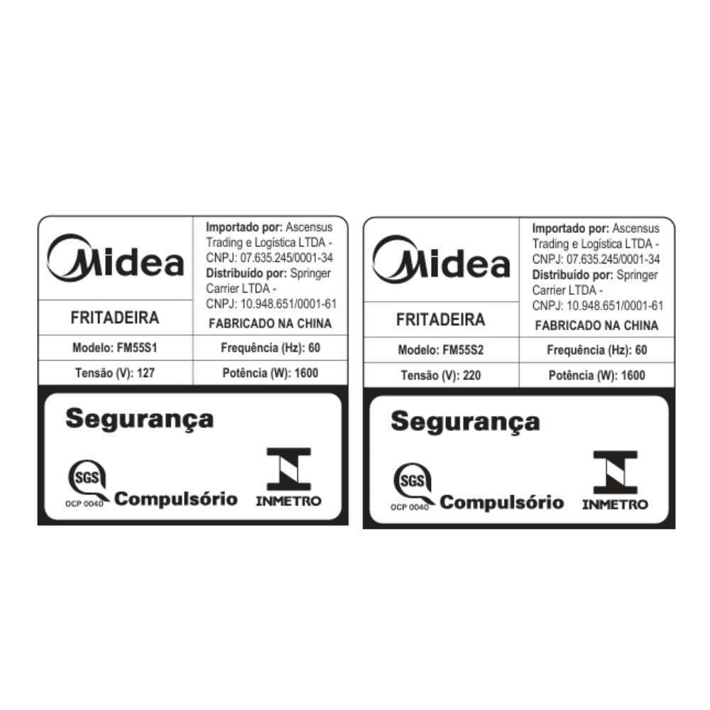 Fritadeira Air Fryer Midea Cyclone Preto e Inox 5,5L 220V FM55S2 - 6