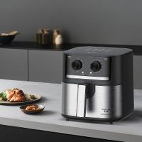 Fritadeira Air Fryer Midea Cyclone Preto e Inox 5,5L 220V FM55S2