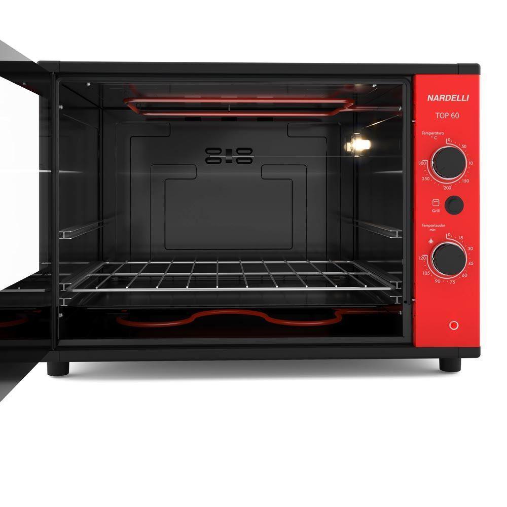 Forno Nardelli Elétrico Bancada Top 60 Vermelho 60 Litros Vermelho 110V - 5
