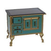 Fogão A Lenha N° 01 Colonial Turquesa Chapa Vitrocerâmica Saída Direita Sem Tampa - Venax - 1