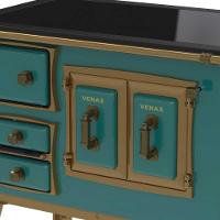 Fogão A Lenha N° 01 Colonial Turquesa Chapa Vitrocerâmica Saída Direita Sem Tampa - Venax - 6