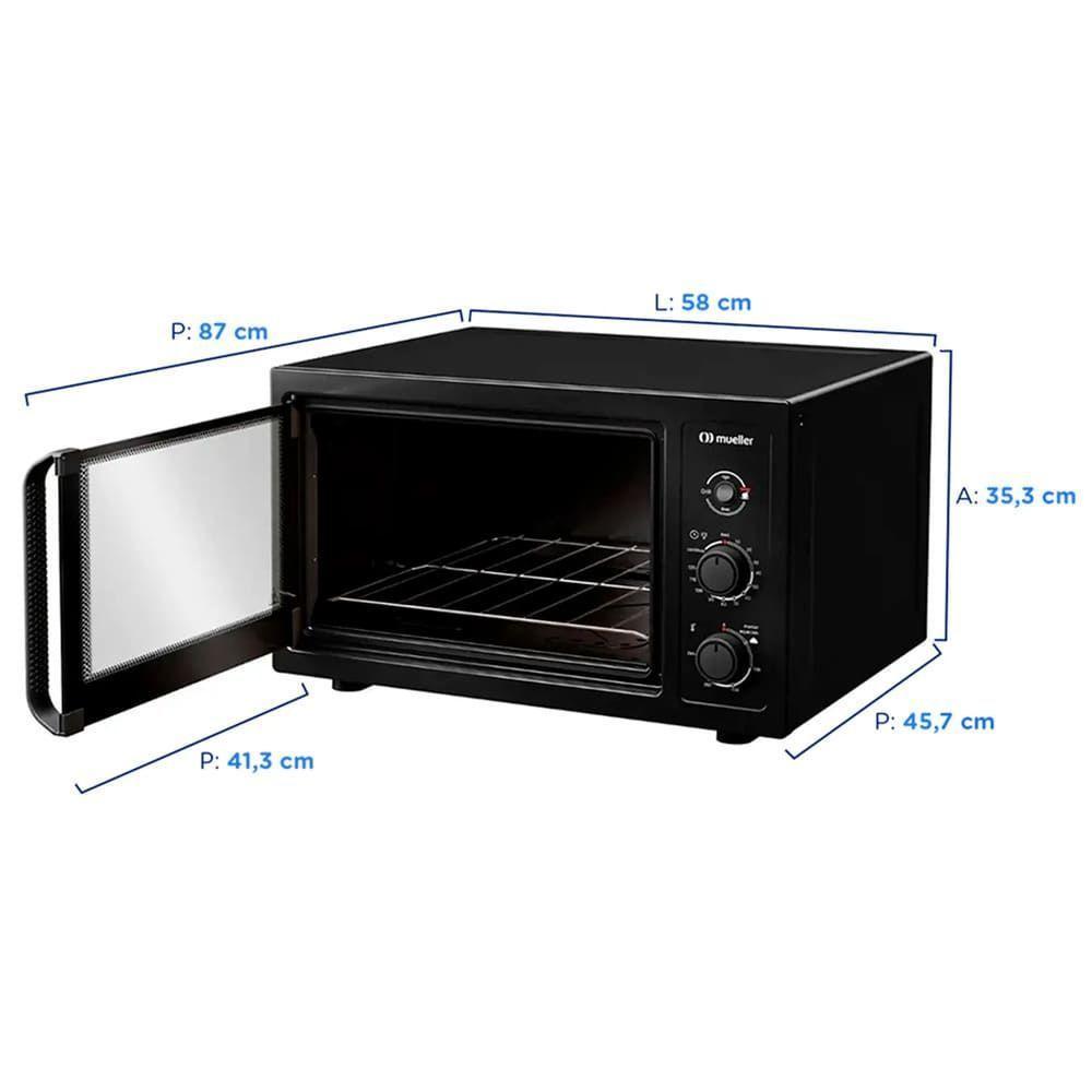 Forno 50 Litros Mueller Elétrico MFB50B - 610003743 Preto 110V - 2