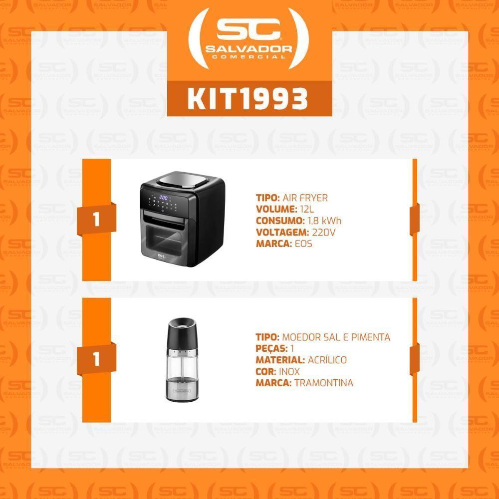 Fritadeira Sem óleo Air Fryer Toutch Eaf12t 220v Eos Com Moedor Sal Ou Pimenta Realce P Tramontina 220v - 4