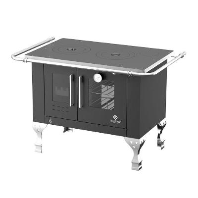Fogão a Lenha 1 Boca Elevare Industrial Elegance Chefe N°01 Direito Preto