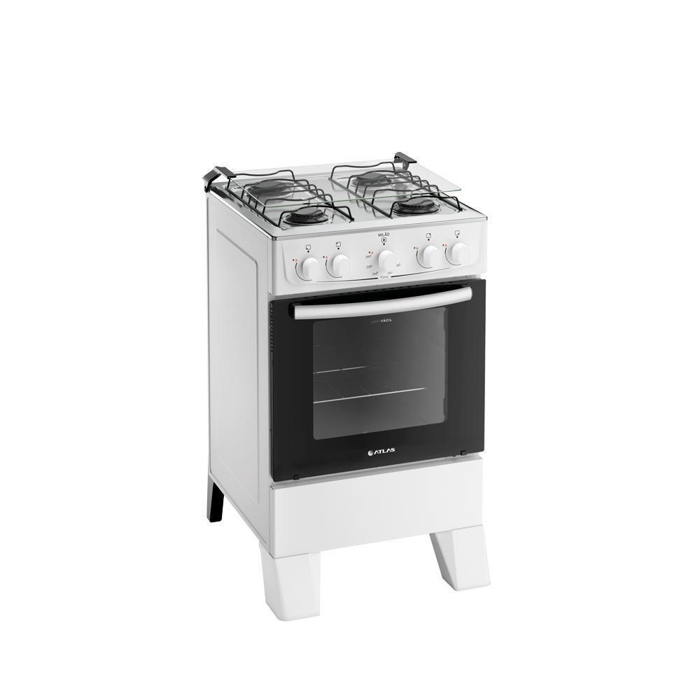 Fogão Atlas Milão 4 Bocas Com Mesa De Inox Branco Manual - 7