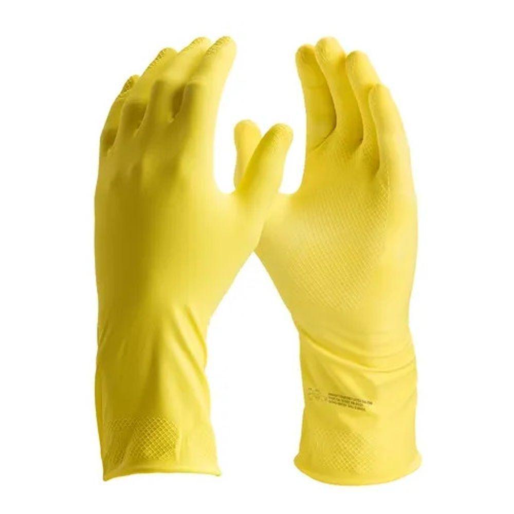 Luva Látex Confort P Amarela Com Forro Para Limpeza - 1