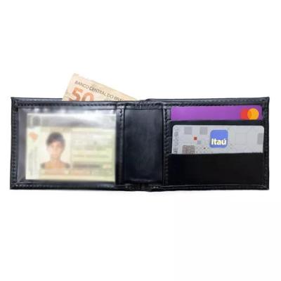 Carteira Clássica Em Couro Com Porta Cartões E Documento Pull Up Preto