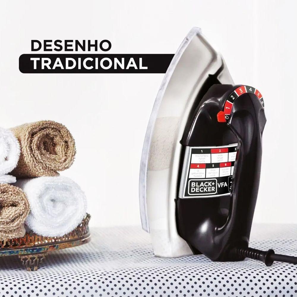 Ferro De Passar A Seco Black Decker VFA1110 Base De Alumínio 110V - 8