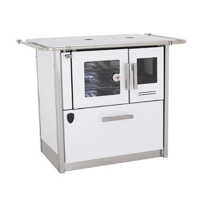 Fogão a Lenha 4 Bocas Fornos Pinhal Eclipse Esquerdo Branco Chapa Aluminio N2