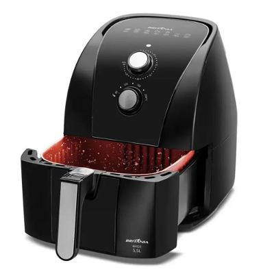 Fritadeira Air Fryer Britânia BFR50 5,5L 1500W Cerâmica Air Flow 360º Preto 110V