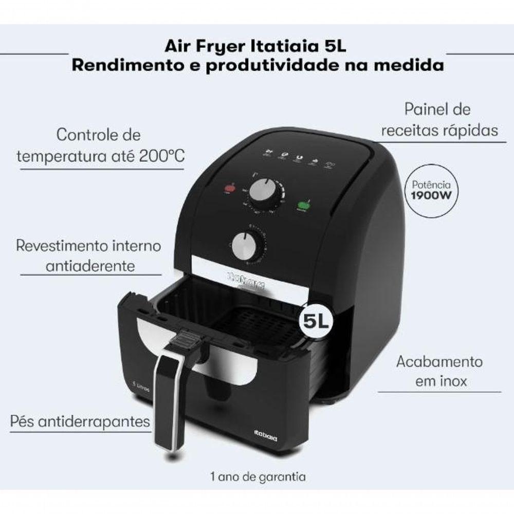 Fritadeira Air Fryer Itatiaia 5L Preto 220V - 8