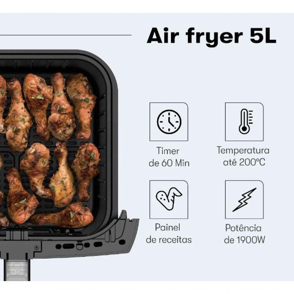 Fritadeira Air Fryer Itatiaia 5L Preto 220V - 9