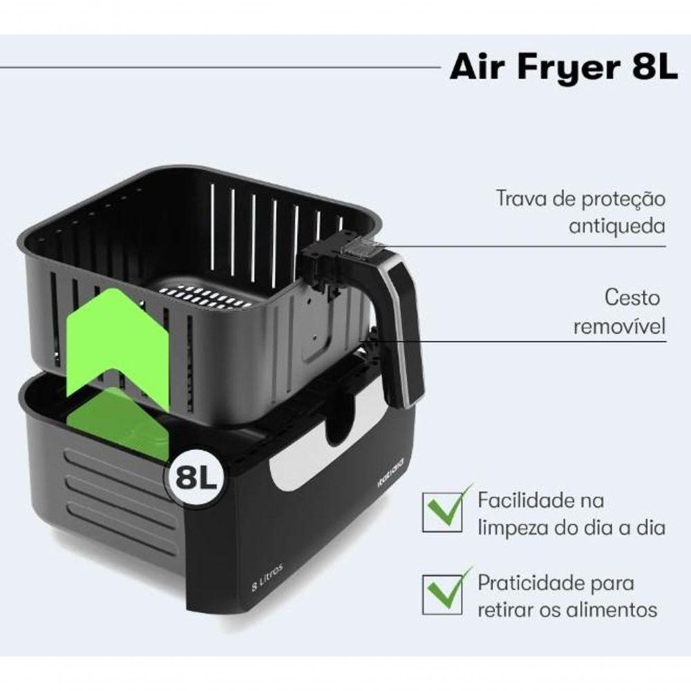 Fritadeira Air Fryer Itatiaia 8L Preto 110V - 4