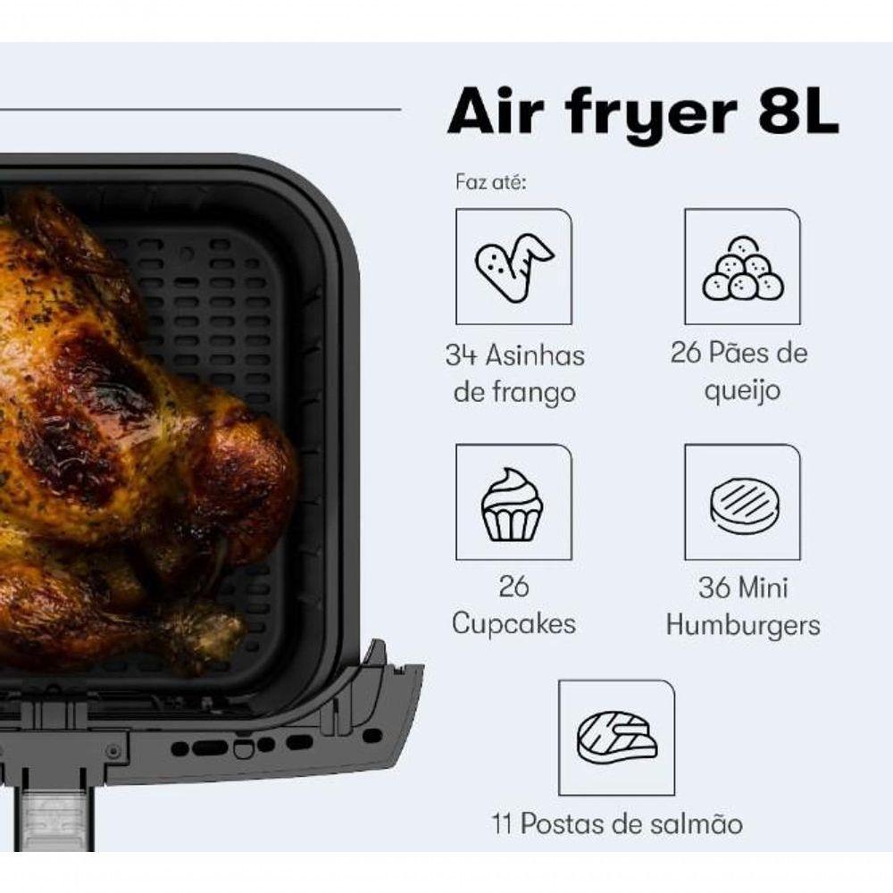 Fritadeira Air Fryer Itatiaia 8L Preto 110V - 5