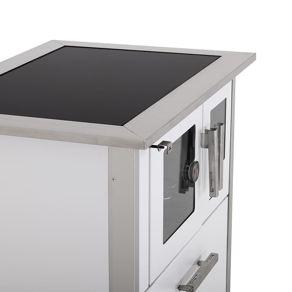 Fogão A Lenha Eclipse Esquerdo Branco Chapa Vitroceramica N2 - 8