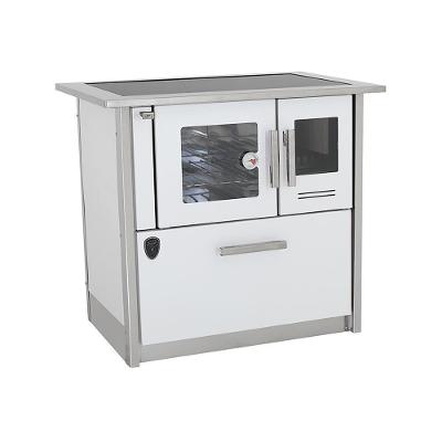 Fogão A Lenha Eclipse Esquerdo Branco Chapa Vitroceramica N2