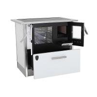 Fogão A Lenha Eclipse Esquerdo Branco Chapa Vitroceramica N2