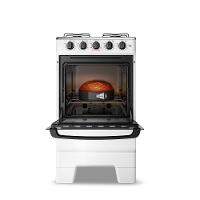 Fogão Esmaltec 4 Bocas Ideal Pop Mesa De Aço Inox Branco F4ISB Bivolt