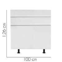 Cabeceira Estofada Argentina 100cm Solteiro Para Cama Colchão Box Quarto Corino Branco - Aurora Line - 2