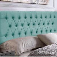 Kit Painel Cabeceira Com Bau Calçadeira Dubai 1,38m Para Cama Casal Suede Azul Tifany - Aurora Line - 3