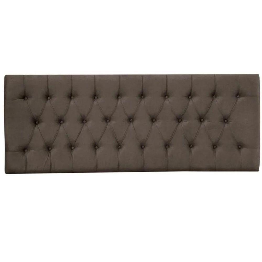 Kit Painel Cabeceira Com Bau Calçadeira Dubai 1,93m Para Cama King Size Suede Marrom - Aurora Line - 3