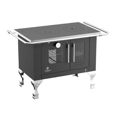 Fogão a Lenha Elevare Industrial Elegance Chefe Nº 1 Esquerdo Chapa Ferro Fundido Preto