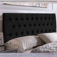 Painel Suspenso Cabeceira Dubai 1,93m Para Cama King Size Suede Preto - Aurora Line - 2
