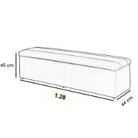 Calçadeira Recamier Com Baú Sapateira Dubai 1,28 M Viúva Solteirão Quarto Veludo Rosa - Aurora Line - 4