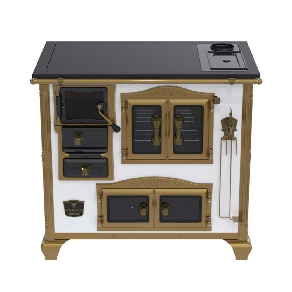 Fogão A Lenha N° 02 Imperador Branco C- Caldeirão Gab. Chapa Vitrocerâmica Saída Direita S- Tampa - Venax - 2