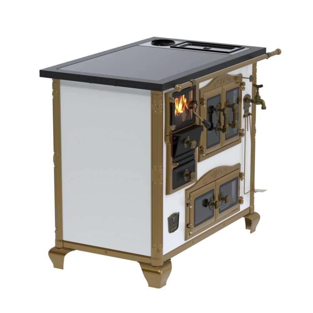 Fogão A Lenha N° 02 Imperador Branco C- Caldeirão Gab. Chapa Vitrocerâmica Saída Direita S- Tampa - Venax - 5