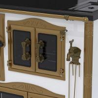 Fogão A Lenha N° 02 Imperador Branco C- Caldeirão Gab. Chapa Vitrocerâmica Saída Direita S- Tampa - Venax