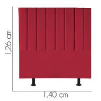 Cabeceira Estofada Carla 140cm Casal Para Cama Colchão Box Quarto Corino Vermelho - Aurora Line - 3