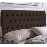 Painel Suspenso Cabeceira Dubai 1,38m Para Cama Casal Suede Marrom - Aurora Line - 2