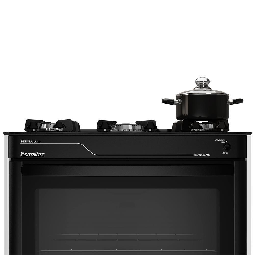 Fogão A Gás Mesa De Vidro Limpa Fácil E Acendimento Automático Esmaltec Pérola Glass 5 Bocas Branco Bivolt - 4