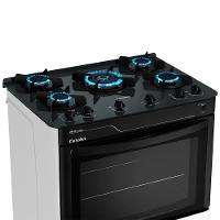 Fogão A Gás Mesa De Vidro Limpa Fácil E Acendimento Automático Esmaltec Pérola Glass 5 Bocas Branco Bivolt - 3