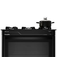 Fogão A Gás Mesa De Vidro Limpa Fácil E Acendimento Automático Esmaltec Pérola Glass 5 Bocas Branco Bivolt