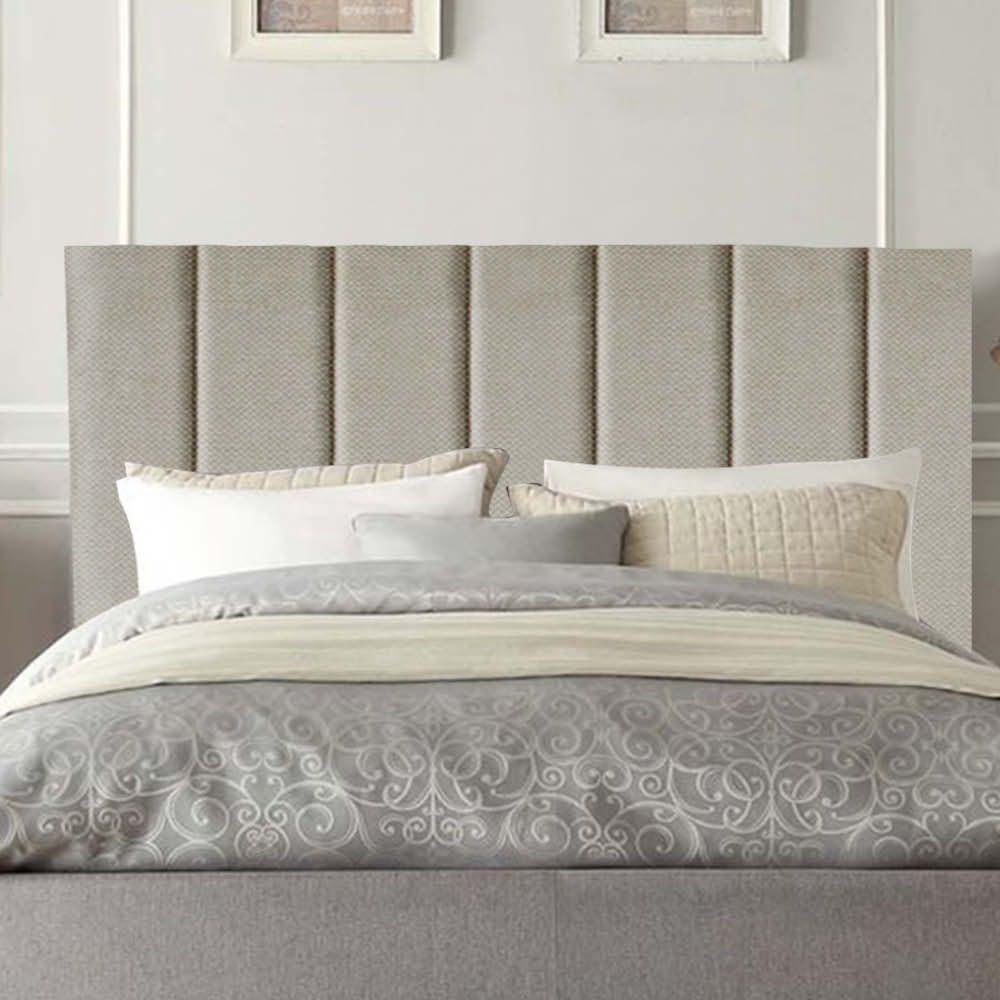 Cabeceira Carla Pé Plástico 195cm King Size Para Cama Colchão Box Quarto Linho Bege - Aurora Line - 1