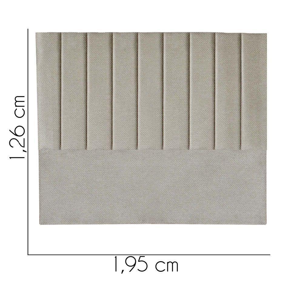 Cabeceira Carla Pé Plástico 195cm King Size Para Cama Colchão Box Quarto Linho Bege - Aurora Line - 3