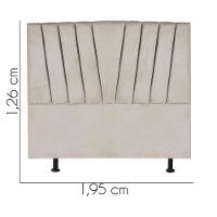 Cabeceira Estofada Bélgica 195cm King Size Para Cama Colchão Box Quarto Suede Bege - Aurora Line - 3